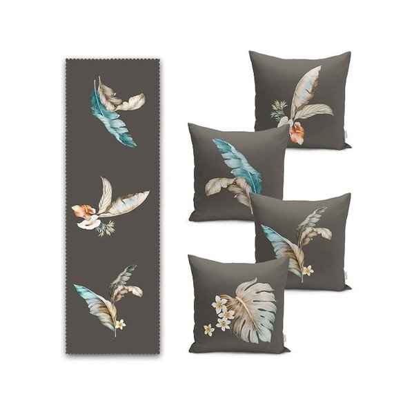 Set fețe de pernă decorative și napron 5 buc. – Mila Home