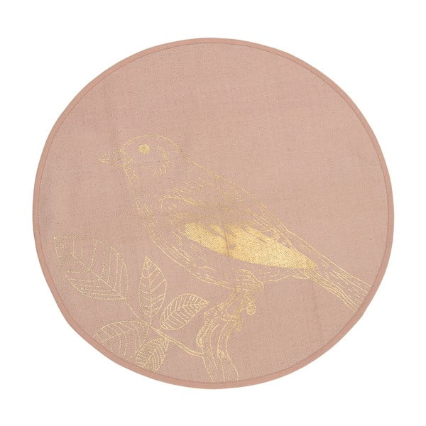 Covor din bumbac Bloomingville Birdie, ⌀ 90 cm, roz