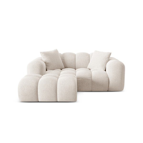 Colțar crem cu tapițerie din chenille (cu colț pe partea stângă/cu șezlong) Treno – Cosmopolitan Design