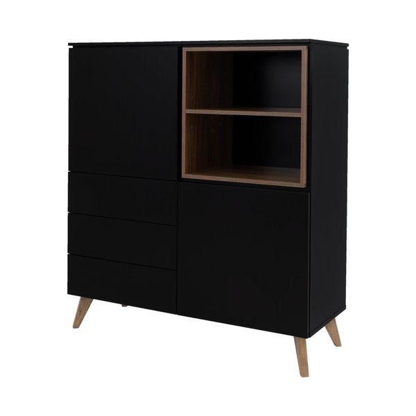 Comodă înaltă negru-natural  120x133 cm Plain – Tenzo-image-2
