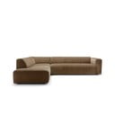 Colțar maro cu tapițerie din catifea (cu colț pe partea stângă) Annie – Sits