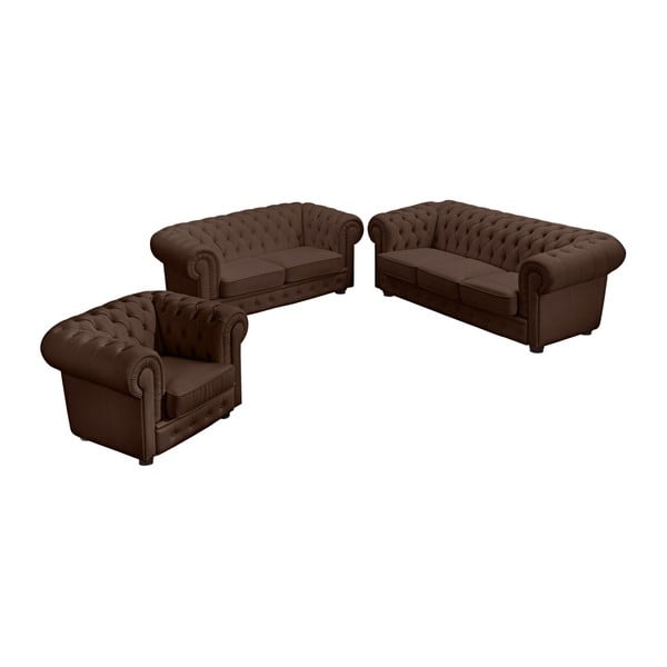 Canapea din imitație de piele Max Winzer Bridgeport, 172 cm, maro-image-1