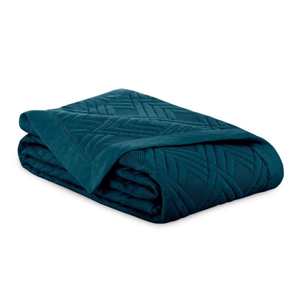 Cuvertură petrol matlasată din microfibră 220x240 cm Ophelia – Restilo