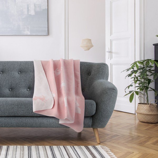 Pătură roz pentru copii 200x150 cm Rabbit – AmeliaHome-image-1