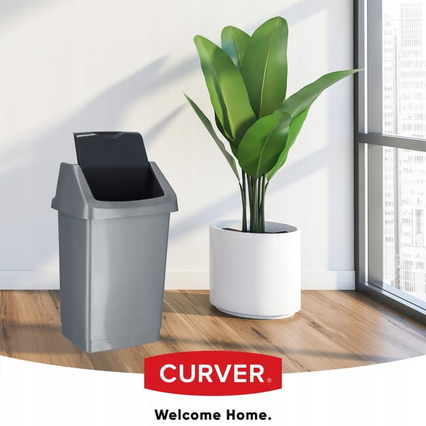 Coș de gunoi gri Curver Click-it, 25 l-image-1