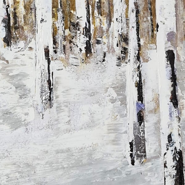 Tablou pictat manual 70x70 cm Birch Wood – Wallity-image-2