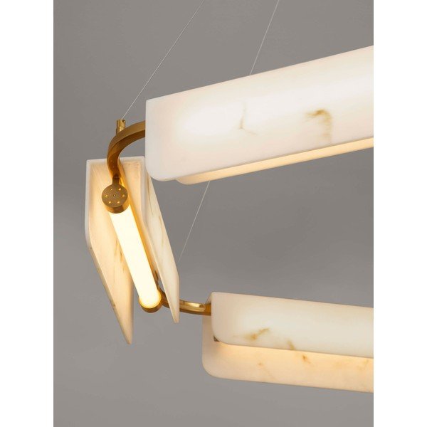 Lustră crem/alămie LED cu intensitate reglabilă cu aspect de marmură ø 93 cm Aider – Nova Luce-image-2