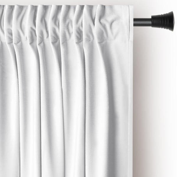 Draperie albă dimout (semi-opacă) din catifea 140x245 cm Pleat – Restilo