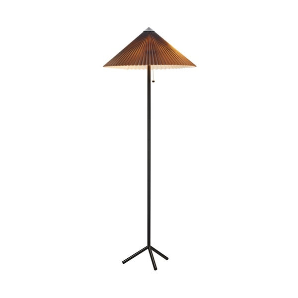 Lampadar negru-gri cu abajur textil (înălțime 140 cm) Plisado – Markslöjd