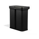 Coș de gunoi negru pentru reciclare/cu senzori de deschidere 34+24 l din oțel Dual Sensor – simplehuman