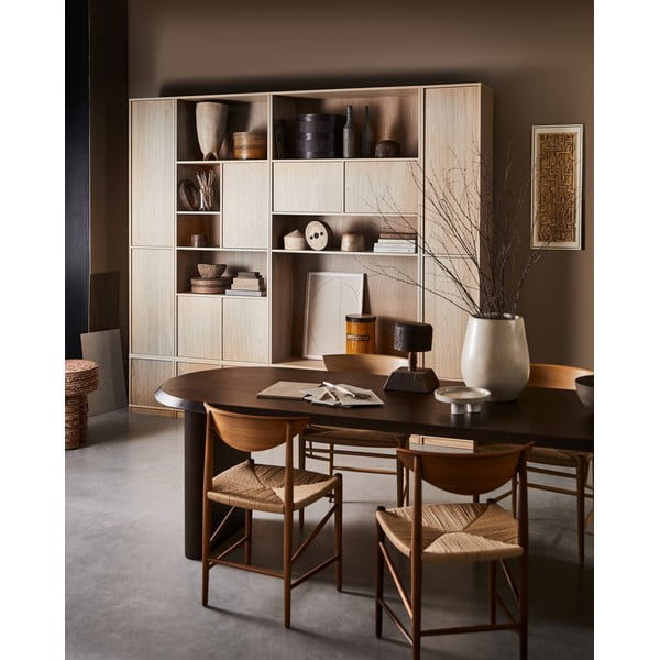 Bibliotecă modulară în culoare naturală cu aspect de lemn de stejar 264x243 cm Modulair – vtwonen-image-4