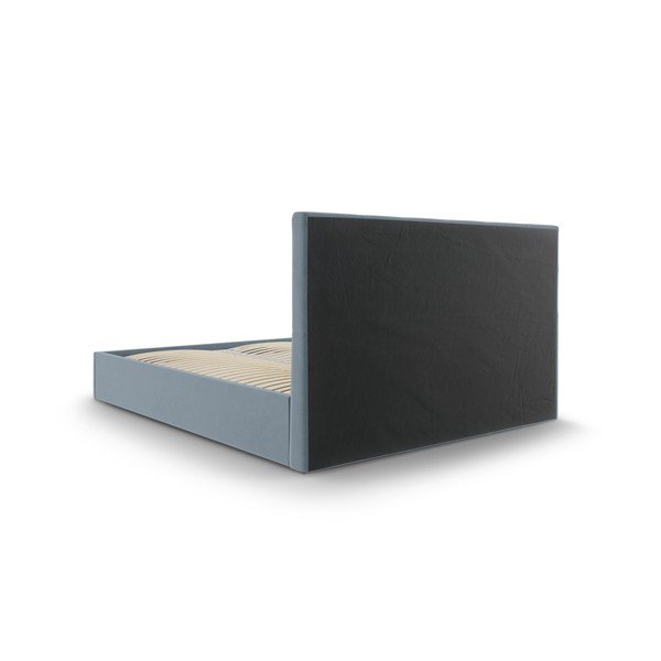 Pat matrimonial 180x200 cm albastru deschis tapițat cu spațiu de depozitare cu somieră Nerin – Mazzini Beds-image-4