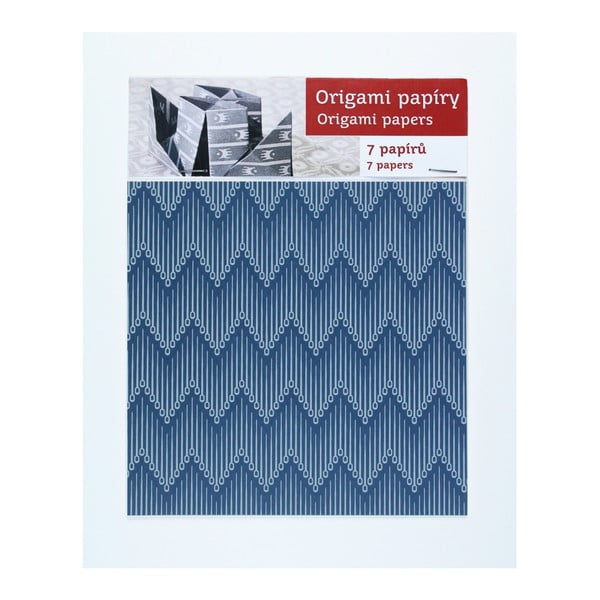 Hârtie origami Calico, albastru cu alb
