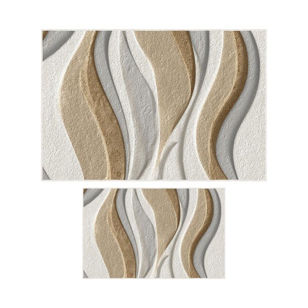 Covorașe de baie bej 2 buc. 60x100 cm – Foutastic