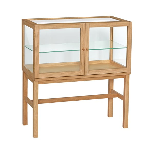 Vitrină în culoare naturală cu aspect de lemn de stejar 80x88x42 cm Poetic – Hübsch