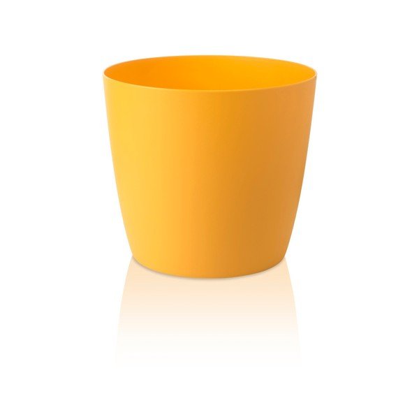 Ghiveci de flori cu roți Gardenico Ella Twist'n'Roll Smart System, ø 29 cm, galben