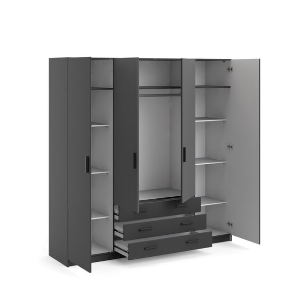 Șifonier gri închis 196x200 cm Sprint – Tvilum-image-4