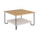 Măsuță de cafea albă/în culoare naturală cu blat cu aspect de lemn de stejar 80x80 cm Tonka – Marckeric
