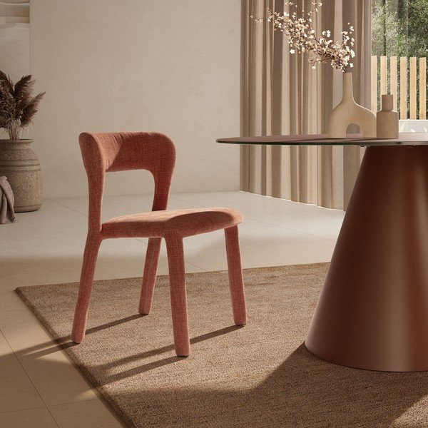 Scaun de living teracotă tapițat Lilia – MOME-image-1
