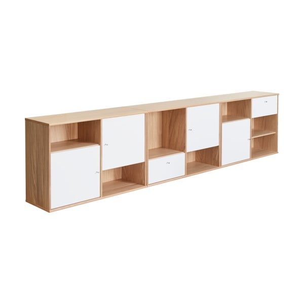 Comodă joasă albă cu aspect de stejar  267x61 cm Mistral - Hammel Furniture-image-2