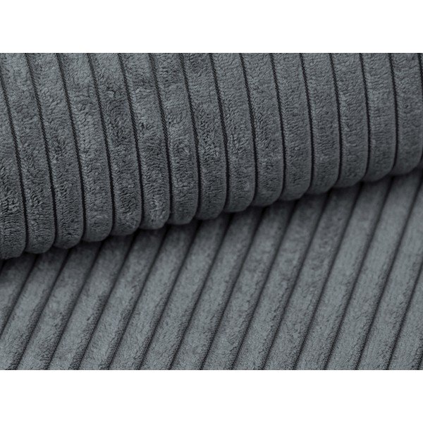 Colțar gri închis cu tapițerie din catifea reiată  (cu colț pe partea stângă/cu șezlong) Campi – Cosmopolitan Design-image-4