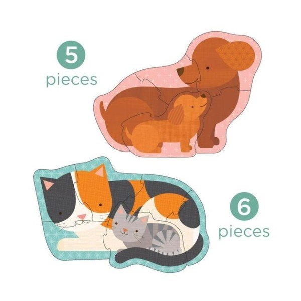 Set 4 puzzle din hârtie reciclată și vopsea vegetală Petit collage Pets-image-4