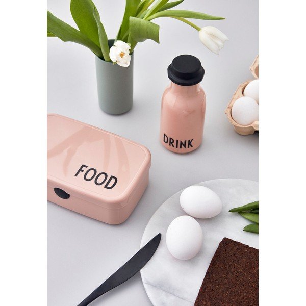 Sticlă pentru copii Design Letters Drink, 330 ml, roz prăfuit-image-1