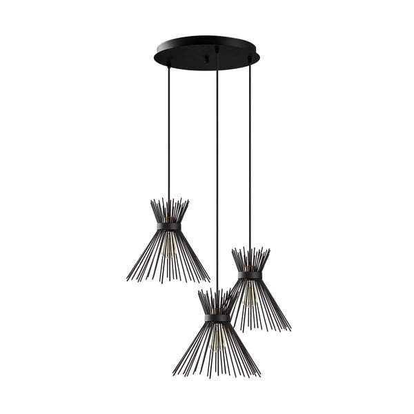 Lustră neagră cu abajur din metal ø 63 cm Kirpi – Opviq lights