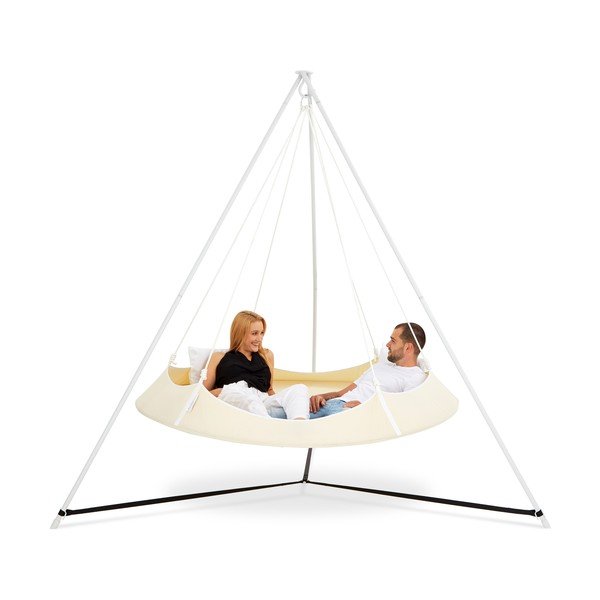 Leagăn de grădină crem cu suport - Hangout Pod-image-2