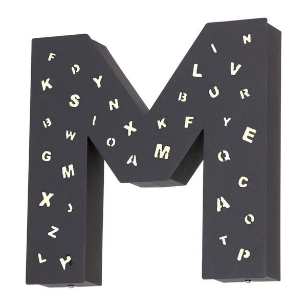 Decorațiune luminoasă în formă de literă Glimte Letter M, negru