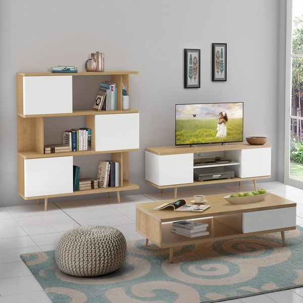 Bibliotecă Støraa Caitlin, alb-image-3