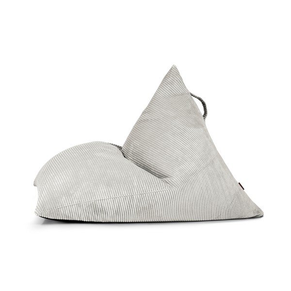 Fotoliu bean bag crem cu tapițerie din catifea reiată Razz – SLOWDOWN