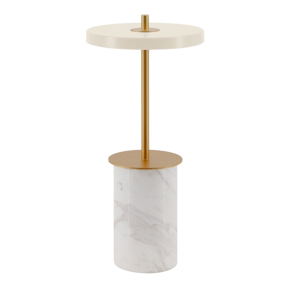 Veioză crem LED cu intensitate reglabilă din marmură cu abajur din metal (înălțime 255 cm) Asteria Move Mini – UMAGE