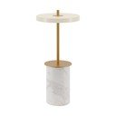 Veioză crem LED cu intensitate reglabilă din marmură cu abajur din metal (înălțime 25,5 cm) Asteria Move Mini – UMAGE