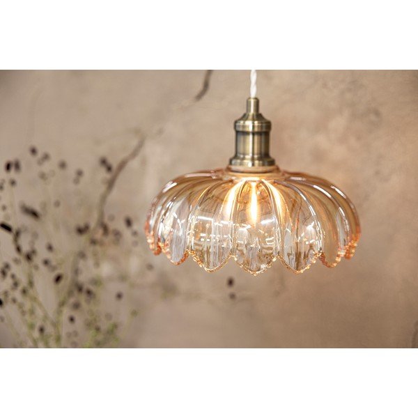 Lustră alămie/chihlimbar cu abajur din sticlă ø 25,5 cm Kurage – Markslöjd-image-3