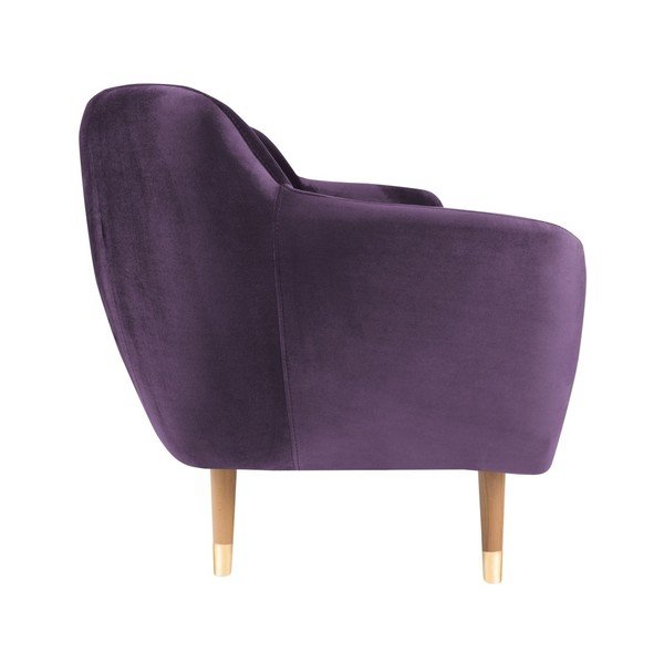 Canapea cu tapițerie din catifea Mazzini Sofas Benito, violet, 188 cm-image-3