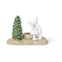 Suport din gresie pentru lumânări de Crăciun Kähler Design Christmas Kiss, lungime 17 cm