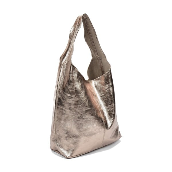 Poșetă din piele Sofia Cardoni Lucia, aurie-image-2