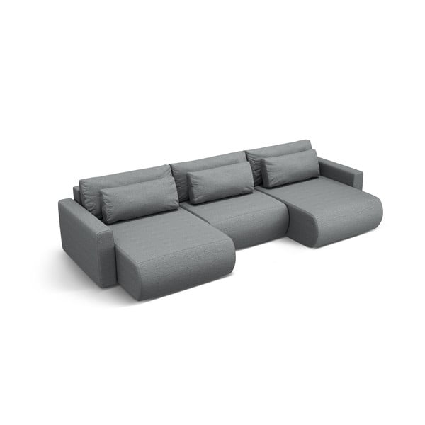 Colțar gri extensibil, cu spațiu de depozitare (în formă de "U") Belfast – Cosmopolitan Design-image-1