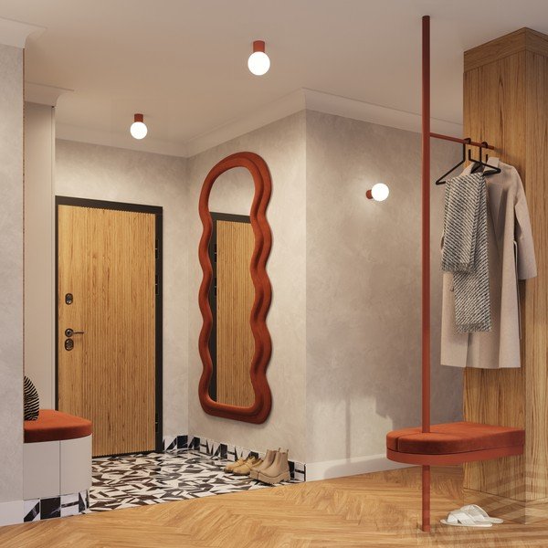 Aplică de perete portocalie ø 12 cm Orbital – Sollux-image-3