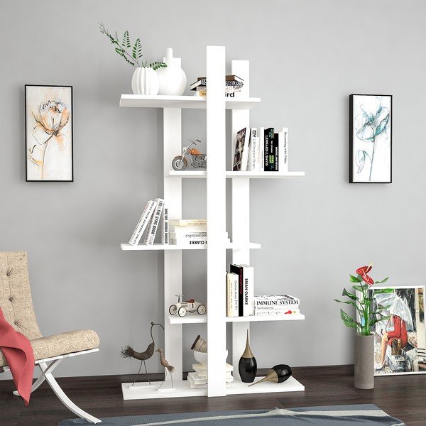 Bibliotecă albă 75x150 cm Dembi - Gauge Concept-image-1