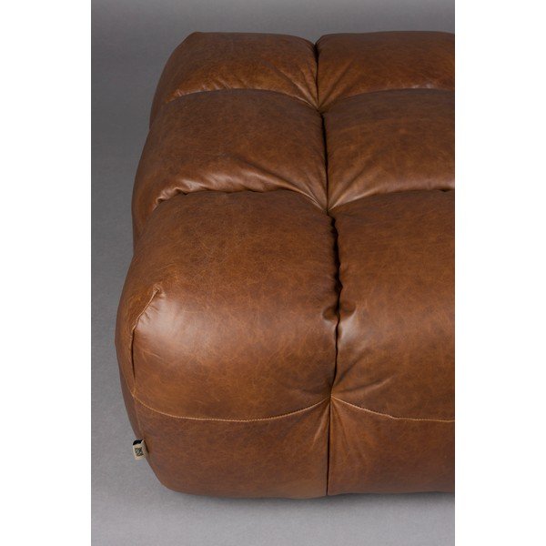 Taburet modular maro cu tapițerie din piele Hackman – Dutchbone-image-4