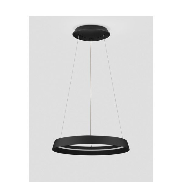 Lustră negru-mat LED cu intensitate reglabilă din aluminiu cu abajur din sticlă acrilică ø 45 cm Ormi – Nova Luce-image-4