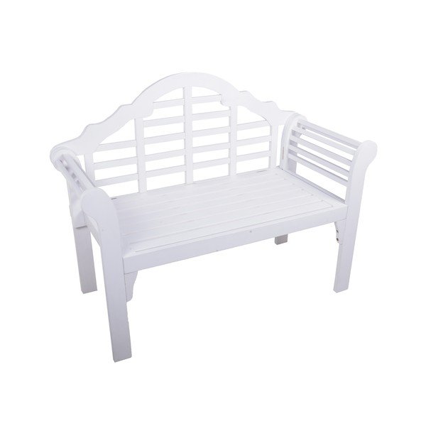 Bancă de grădină albă din lemn masiv Pattaya – Garden Pleasure