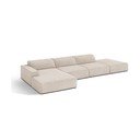 Colțar modular crem (cu colț pe partea stângă/cu șezlong) Jodie – Micadoni 