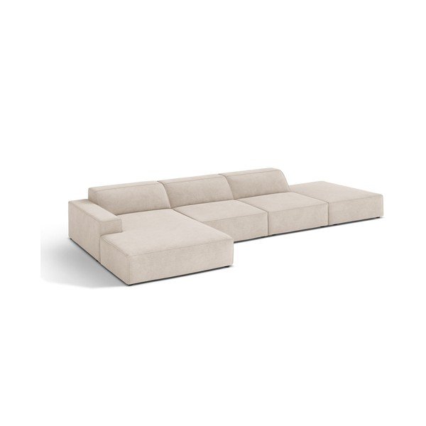 Colțar modular crem (cu colț pe partea stângă/cu șezlong) Jodie – Micadoni 