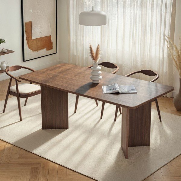 Masă de dining cu aspect de lemn de nuc 90x180 cm Linza – Kalune Design-image-1