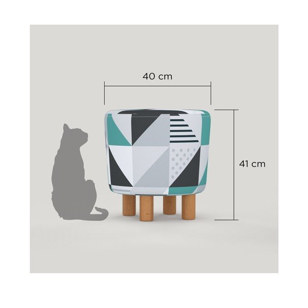 Taburet cu picioare din lemn Cono Pete, ⌀ 41 cm-image-1