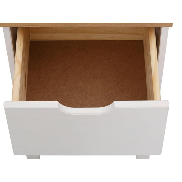 Birou din lemn de pin Støraa Gava, lungime 120 cm, alb - maro-image-4