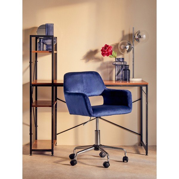 Scaun de birou albastru tapițat Brent – Premier Housewares-image-1